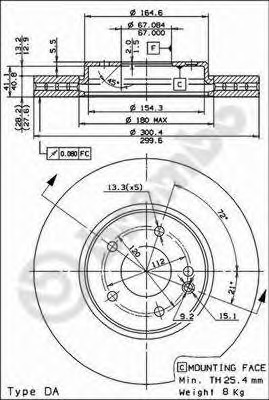 09.8304.11 BREMBO Тормозной диск