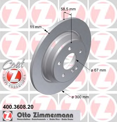 400.3608.20 ZIMMERMANN Тормозной диск