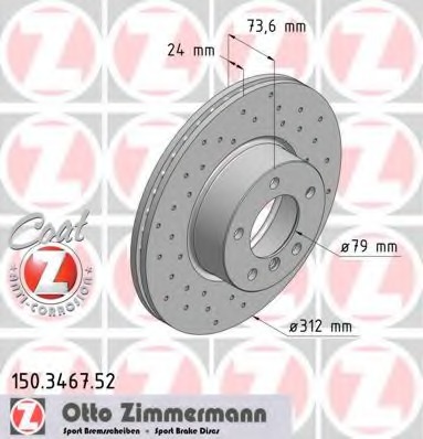 Купить 150.3467.52 ZIMMERMANN Тормозной диск в интернет-магазине Ravta – самая низкая цена