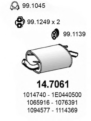 Купить 14.7061 ASSO Глушитель выхлопных газов конечный в интернет-магазине Ravta – самая низкая цена