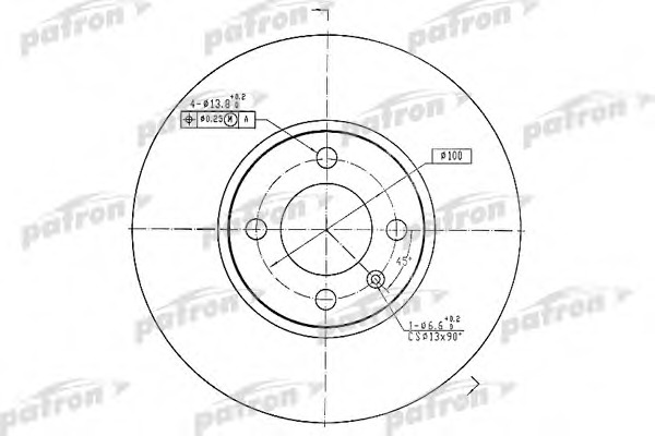 pbd1532 PATRON Тормозной диск