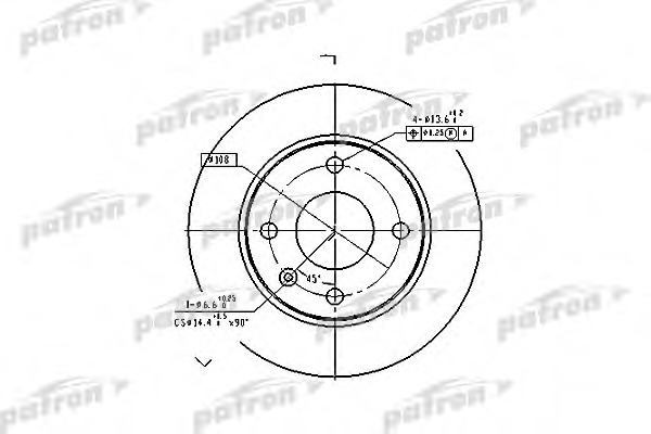 pbd1649 PATRON Тормозной диск