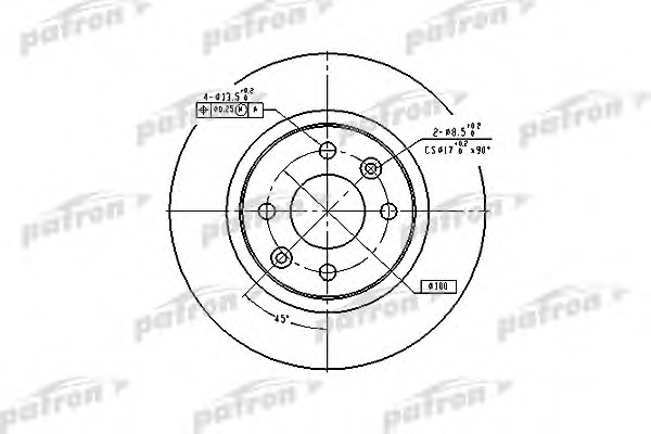 pbd2586 PATRON Тормозной диск