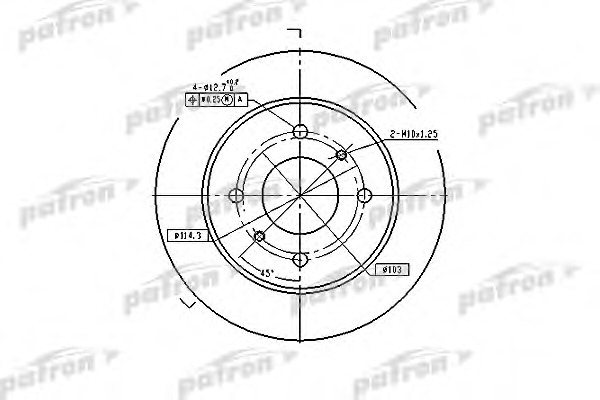 pbd2592 PATRON Тормозной диск