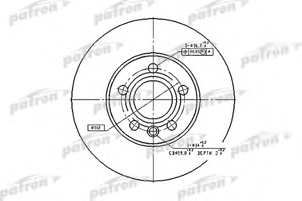 pbd2776 PATRON Тормозной диск