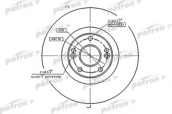 pbd4179 PATRON Тормозной диск