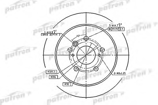Купить pbd7257 PATRON Тормозной диск в интернет-магазине Ravta – самая низкая цена