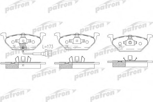 Купить PBP1094 PATRON Комплект тормозных колодок, дисковый тормоз в интернет-магазине Ravta – самая низкая цена