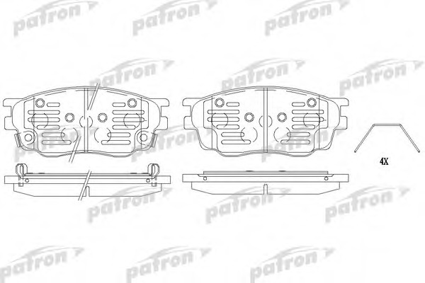 Купить pbp1707 PATRON Комплект тормозных колодок, дисковый тормоз в интернет-магазине Ravta – самая низкая цена