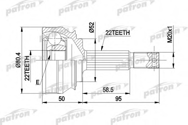 Купить pcv1007 PATRON Шарнирный комплект, приводной вал в интернет-магазине Ravta – самая низкая цена