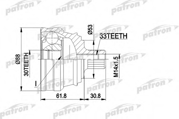 Купить pcv1091 PATRON Шарнирный комплект, приводной вал в интернет-магазине Ravta – самая низкая цена