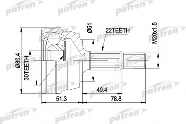 Купить pcv1096 PATRON Шарнирный комплект, приводной вал в интернет-магазине Ravta – самая низкая цена