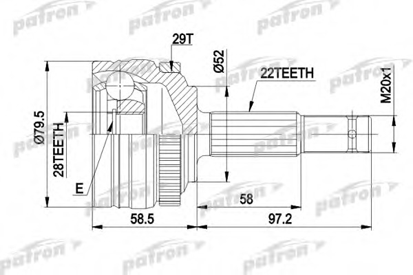 Купить pcv1116 PATRON Шарнирный комплект, приводной вал в интернет-магазине Ravta – самая низкая цена