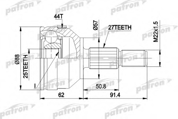 Купить pcv1200 PATRON Шарнирный комплект, приводной вал в интернет-магазине Ravta – самая низкая цена