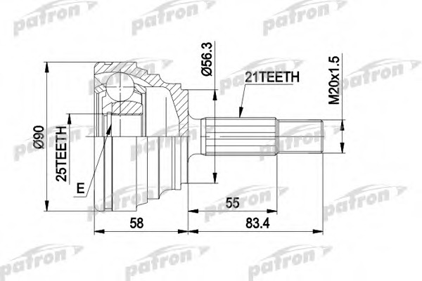 Купить pcv1204 PATRON Шарнирный комплект, приводной вал в интернет-магазине Ravta – самая низкая цена