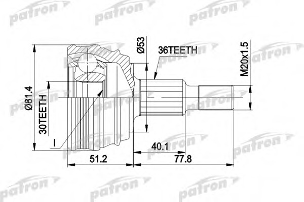 Купить pcv1241 PATRON Шарнирный комплект, приводной вал в интернет-магазине Ravta – самая низкая цена