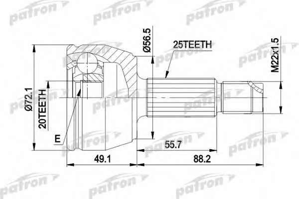 Купить pcv1283 PATRON Шарнирный комплект, приводной вал в интернет-магазине Ravta – самая низкая цена