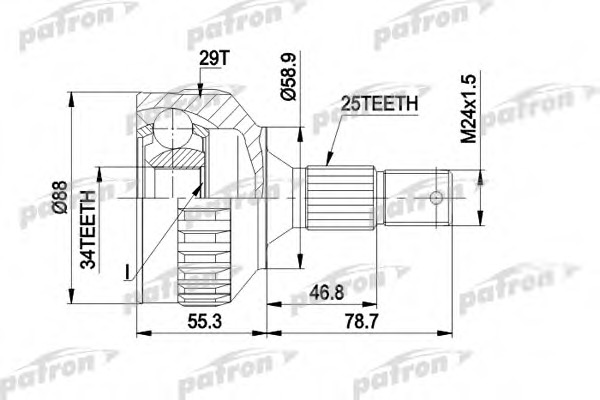 Купить pcv1292 PATRON Шарнирный комплект, приводной вал в интернет-магазине Ravta – самая низкая цена