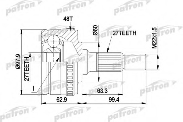 Купить pcv1298 PATRON Шарнирный комплект, приводной вал в интернет-магазине Ravta – самая низкая цена