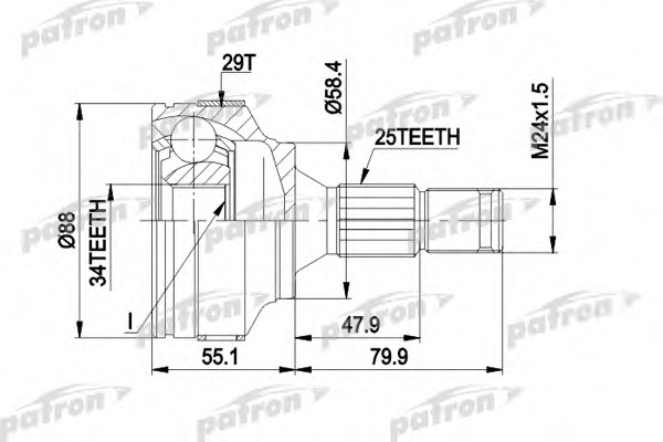 Купить pcv1302 PATRON Шарнирный комплект, приводной вал в интернет-магазине Ravta – самая низкая цена