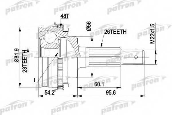 pcv1347 PATRON Шарнирный комплект, приводной вал