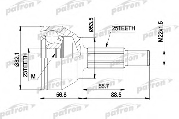 Купить pcv1354 PATRON Шарнирный комплект, приводной вал в интернет-магазине Ravta – самая низкая цена