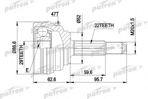 Купить pcv1401 PATRON Шарнирный комплект, приводной вал в интернет-магазине Ravta – самая низкая цена
