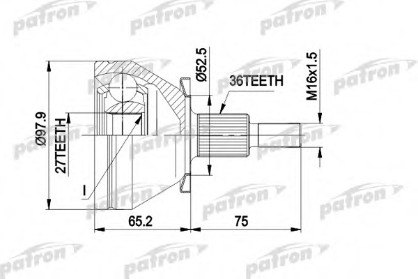 Купить pcv1428 PATRON Шарнирный комплект, приводной вал в интернет-магазине Ravta – самая низкая цена