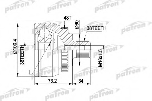 Купить pcv1444 PATRON Шарнирный комплект, приводной вал в интернет-магазине Ravta – самая низкая цена