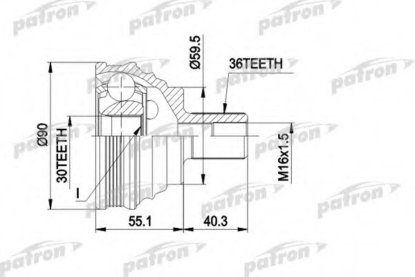 PCV1467 PATRON Шарнирный комплект, приводной вал