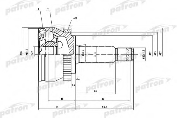 Купить pcv1661 PATRON Шарнирный комплект, приводной вал в интернет-магазине Ravta – самая низкая цена