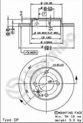 08.4177.10 BREMBO Тормозной диск