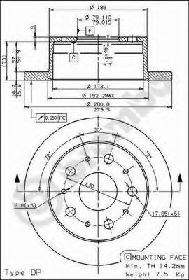 08.8094.40 BREMBO Тормозной диск