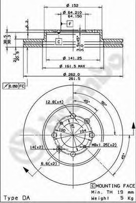 09.5509.14 BREMBO Тормозной диск