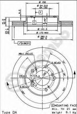 09.6752.20 BREMBO Тормозной диск