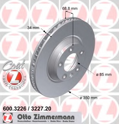 Купить 600.3227.20 ZIMMERMANN Тормозной диск в интернет-магазине Ravta – самая низкая цена