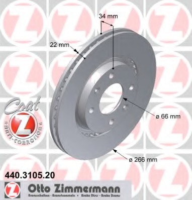 Купить 440.3105.20 ZIMMERMANN Тормозной диск в интернет-магазине Ravta – самая низкая цена