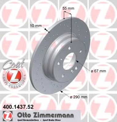 400.1437.52 ZIMMERMANN Тормозной диск