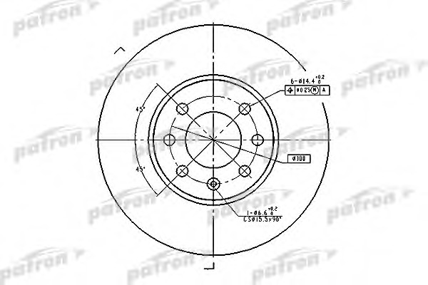 pbd1609 PATRON Тормозной диск
