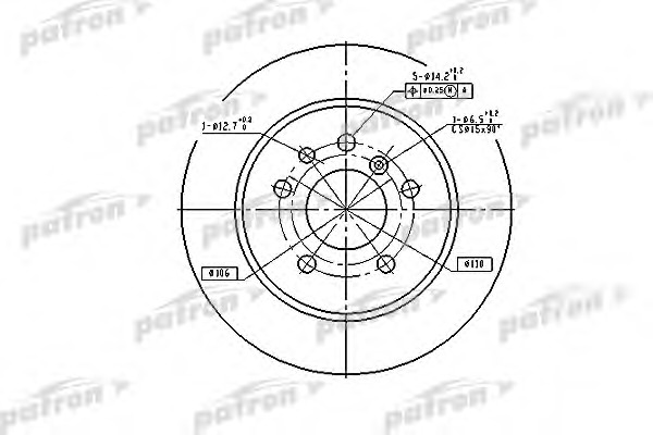 pbd1613 PATRON Тормозной диск