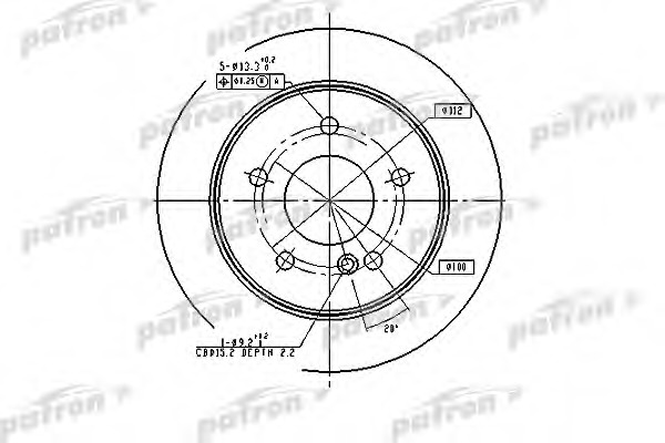 pbd2653 PATRON Тормозной диск
