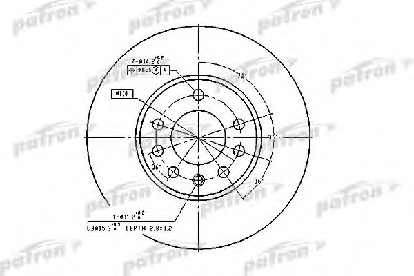 pbd2778 PATRON Тормозной диск
