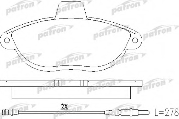 pbp1002 PATRON Комплект тормозных колодок, дисковый тормоз
