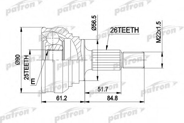 Купить pcv1025 PATRON Шарнирный комплект, приводной вал в интернет-магазине Ravta – самая низкая цена