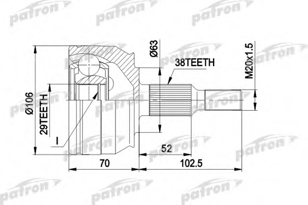 Купить pcv1033 PATRON Шарнирный комплект, приводной вал в интернет-магазине Ravta – самая низкая цена