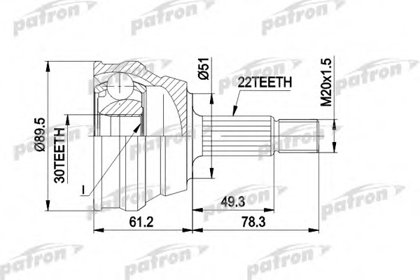 Купить pcv1050 PATRON Шарнирный комплект, приводной вал в интернет-магазине Ravta – самая низкая цена