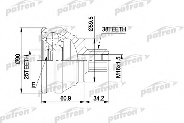 Купить pcv1119 PATRON Шарнирный комплект, приводной вал в интернет-магазине Ravta – самая низкая цена