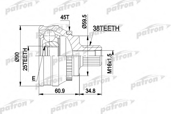 Купить PCV1121 PATRON Шарнирный комплект, приводной вал в интернет-магазине Ravta – самая низкая цена