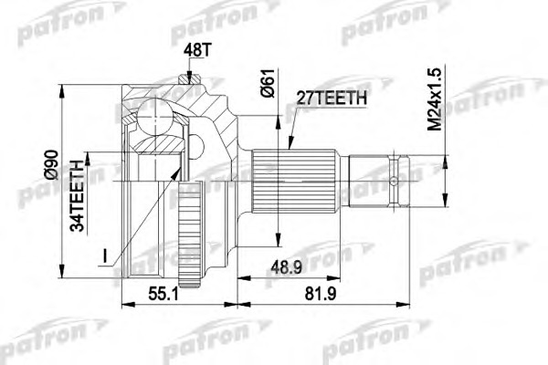 Купить pcv1222 PATRON Шарнирный комплект, приводной вал в интернет-магазине Ravta – самая низкая цена