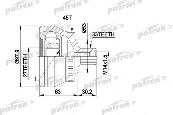Купить pcv1381 PATRON Шарнирный комплект, приводной вал в интернет-магазине Ravta – самая низкая цена